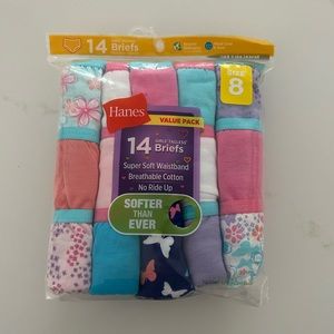 Hanes Briefs Underwear Pack of 14 Size 8 Blue Pink White
